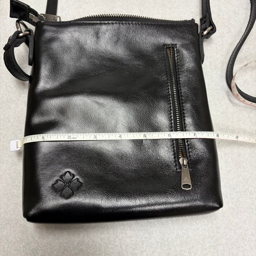 Patricia Nash Black Leather Organizer Messenger Crossbody Minimalist Quiet Lux - Picture 8 of 9